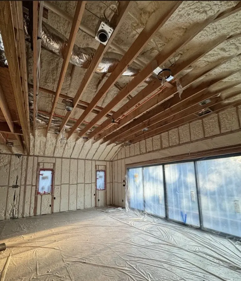 Interior walls and ceiling insulated with spray foam during new construction in Eloy